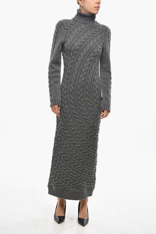 SFILATA Cashmere Blend Cable Knitted Dress