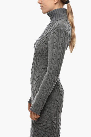 SFILATA Cashmere Blend Cable Knitted Dress