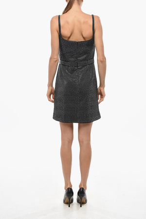 Rhinestone Mini Dress with Bow