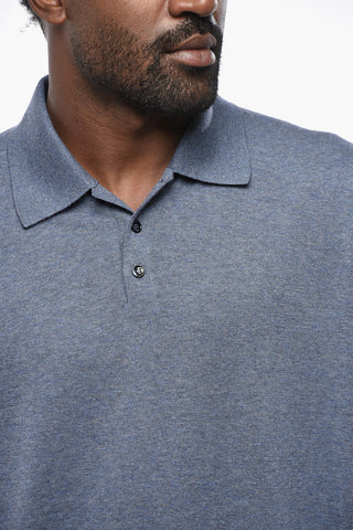 Virgin Wool Sweater with Polo Neck