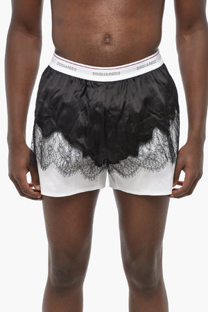 Two-Tone Boxer with Satin Detail and Logo Elastic Band