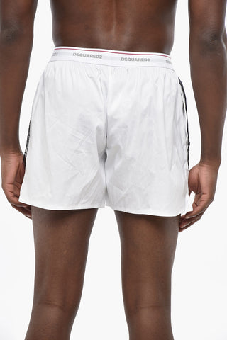 Zweifarbiger Boxer mit Satin-Detail und Logobund