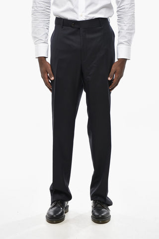 Virgin Wool Trousers with Belt Loops