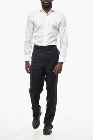 Virgin Wool Trousers with Belt Loops