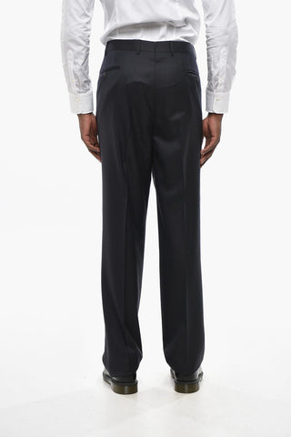 Virgin Wool Trousers with Belt Loops