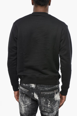 Cotton Fleece Crewneck Sweatshirt COOL FIT with Front Print