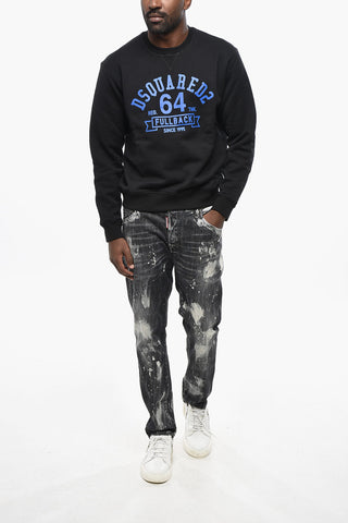 Cotton Fleece Crewneck Sweatshirt COOL FIT with Front Print