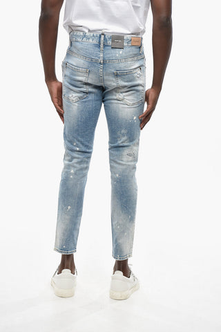 Vintage Effect SKATER Jeans with Visible Stitching 15cm