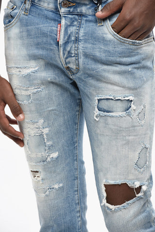 Vintage Effect SKATER Jeans with Visible Stitching 15cm