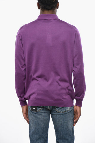 Cashmere and Silk Polo-Collar Sweater