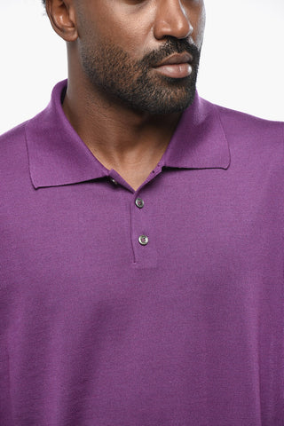 Cashmere and Silk Polo-Collar Sweater