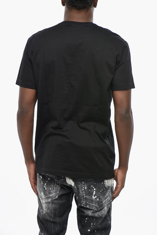 T-Shirt mit Rundhalsausschnitt PORN STAR einfarbig mit Frontprint