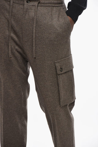 Pantaloni Cargo in Lana Vergine