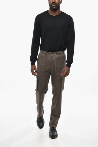 Pantaloni Cargo in Lana Vergine