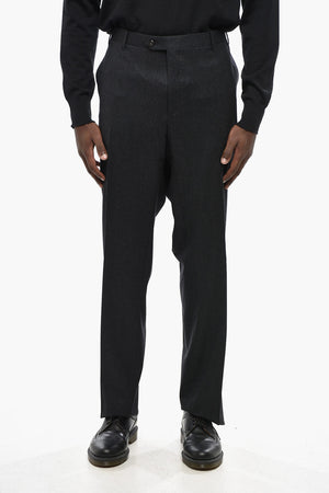 Virgin Wool Trousers With Scalloped Hem