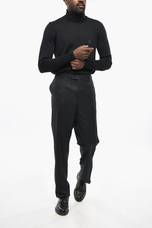 Virgin Wool Trousers With Scalloped Hem