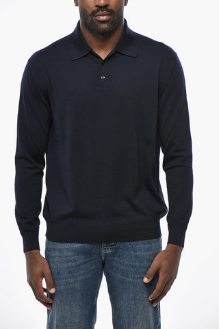 Pullover Mit Polo-Kragen Aus Schurwolle