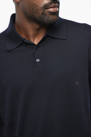 Pullover Mit Polo-Kragen Aus Schurwolle