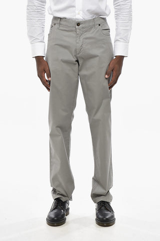 ID Pantaloni in Cotone con Tasche a Filo