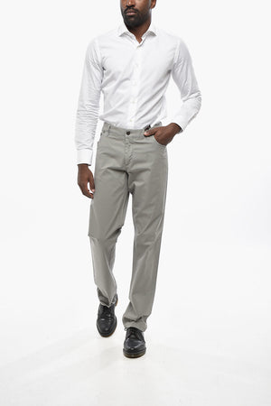 ID Pantaloni in Cotone con Tasche a Filo