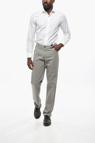 ID Pantaloni in Cotone con Tasche a Filo