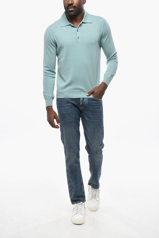 Cashmere Sweater with Polo Neck