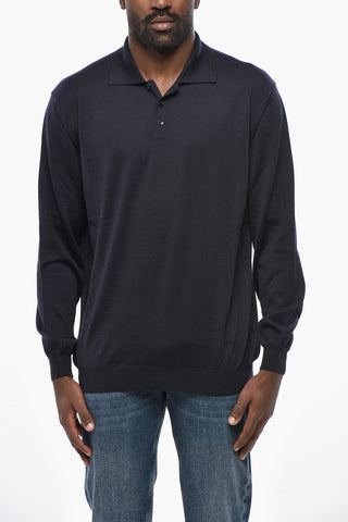 Cashmere and Silk Sweater with Polo Neck