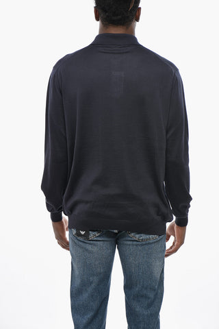 Cashmere and Silk Sweater with Polo Neck