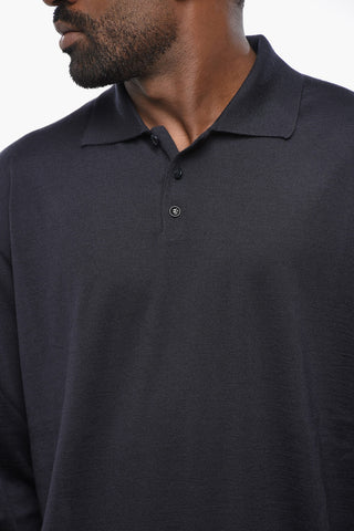 Cashmere and Silk Sweater with Polo Neck