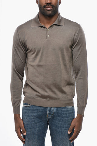 Cashmere and Silk Sweater with Polo Neck