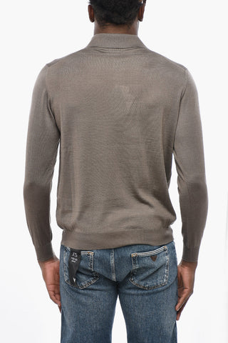 Cashmere and Silk Sweater with Polo Neck