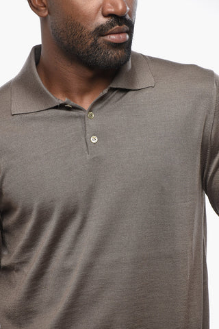 Cashmere and Silk Sweater with Polo Neck