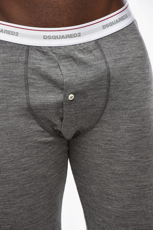 Pantaloni Pijama in Lana Stretch con Banda Elastica Logata