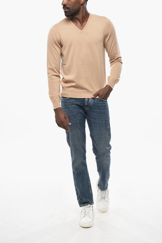 Maglia in Puro Cashmere con Collo a V
