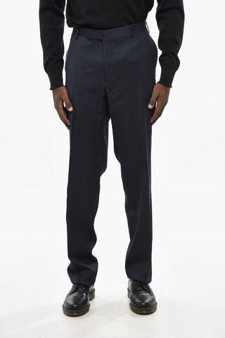 CC COLLECTION Wool Trousers with Scalloped Hem
