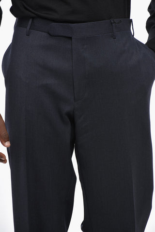 CC COLLECTION Wool Trousers with Scalloped Hem