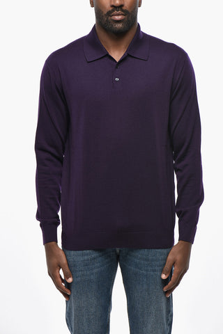 Virgin Wool Polo-Collar Sweater