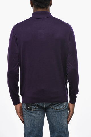 Virgin Wool Polo-Collar Sweater