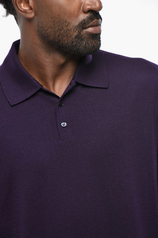 Virgin Wool Polo-Collar Sweater