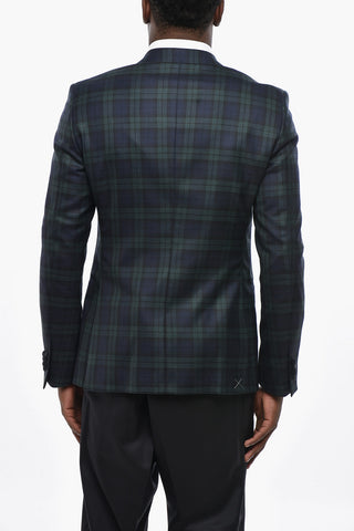 CC COLELLECTION Zweiknopf-Jacke RE aus Schurwolle mit Karomuster
