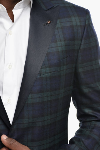 CC COLELLECTION Zweiknopf-Jacke RE aus Schurwolle mit Karomuster