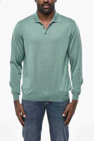 Pure Cashmere Polo Collar Sweater