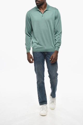Pure Cashmere Polo Collar Sweater