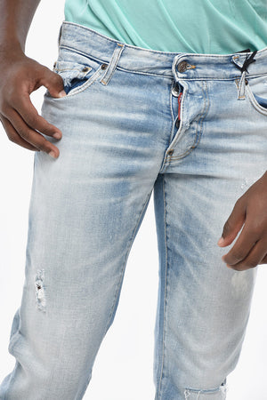 Jeans SLIM in Denim Stretch Effetto Vintage 15cm