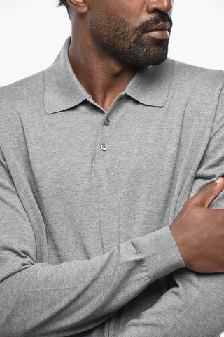 Schurwollpullover mit Polokragen