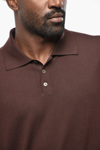 Virgin Wool Polo-Collar Sweater