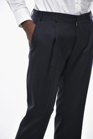 Pantaloni in Lana Vergine a Vita Regolare