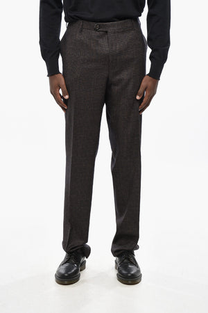 Pied-de-Poule Virgin Wool-Blend Trousers