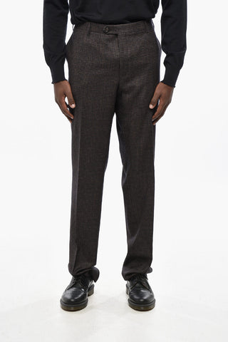 Pied-de-Poule Virgin Wool-Blend Trousers