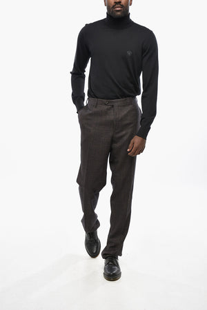 Pied-de-Poule Virgin Wool-Blend Trousers